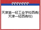 天津第一轻工业学校西青(天津一轻西青校)