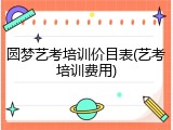 圆梦艺考培训价目表(艺考培训费用)