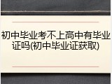 初中毕业考不上高中有毕业证吗(初中毕业证获取)