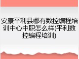 安康平利县哪有数控编程培训中心中职怎么样(平利数控编程培训)