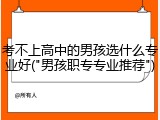 考不上高中的男孩选什么专业好("男孩职专专业推荐")