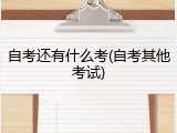 自考还有什么考(自考其他考试)