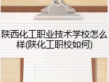 陕西化工职业技术学校怎么样(陕化工职校如何)