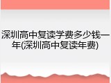 深圳高中复读学费多少钱一年(深圳高中复读年费)