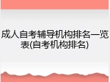 成人自考辅导机构排名一览表(自考机构排名)
