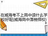 在威海考不上高中读什么学校好呢(威海高中落榜择校)