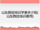 山东数控培训学费多少钱(山东数控培训费用)