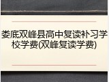 娄底双峰县高中复读补习学校学费(双峰复读学费)