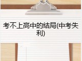 考不上高中的结局(中考失利)