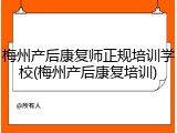 梅州产后康复师正规培训学校(梅州产后康复培训)