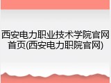 西安电力职业技术学院官网首页(西安电力职院官网)