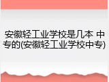 安徽轻工业学校是几本 中专的(安徽轻工业学校中专)