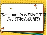 考不上高中怎么办怎么安慰孩子(落榜安慰指南)
