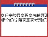 商丘宁陵县高职高考辅导班哪个好(宁陵高职高考班好)