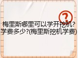 梅里斯哪里可以学开挖机?学费多少?(梅里斯挖机学费)