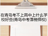 在青岛考不上高中上什么学校好些(青岛中考落榜择校)