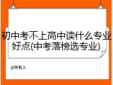 初中考不上高中读什么专业好点(中考落榜选专业)