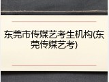 东莞市传媒艺考生机构(东莞传媒艺考)