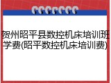 贺州昭平县数控机床培训班学费(昭平数控机床培训费)