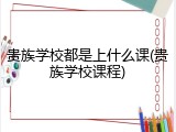贵族学校都是上什么课(贵族学校课程)