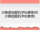 沙雅县挖掘机学校哪家好(沙雅挖掘机学校推荐)
