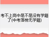 考不上高中是不是没有学籍了(中考落榜无学籍)