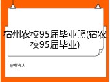 宿州农校95届毕业照(宿农校95届毕业)