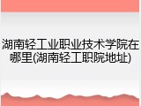 湖南轻工业职业技术学院在哪里(湖南轻工职院地址)