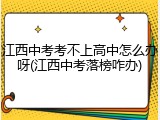 江西中考考不上高中怎么办呀(江西中考落榜咋办)