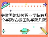 安徽国防科技职业学院有几个学院(安徽国防学院几院)