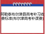 阿勒泰布尔津县高考补习收费标准(布尔津高考补课费)