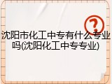 沈阳市化工中专有什么专业吗(沈阳化工中专专业)