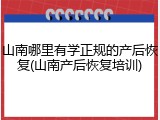 山南哪里有学正规的产后恢复(山南产后恢复培训)