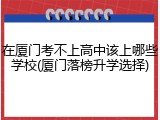 在厦门考不上高中该上哪些学校(厦门落榜升学选择)
