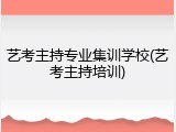 艺考主持专业集训学校(艺考主持培训)