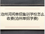 沧州河间单招集训学校怎么收费(沧州单招学费)