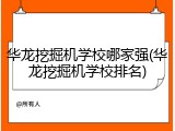 华龙挖掘机学校哪家强(华龙挖掘机学校排名)