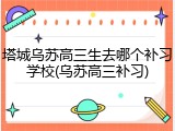 塔城乌苏高三生去哪个补习学校(乌苏高三补习)