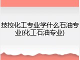 技校化工专业学什么石油专业(化工石油专业)