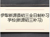 伊犁新源县初三全日制补习学校(新源初三补习)