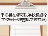 平坝县在哪可以学挖机哪个学校好(平坝挖机学校推荐)