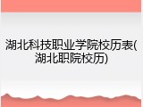 湖北科技职业学院校历表(湖北职院校历)