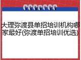 大理弥渡县单招培训机构哪家最好(弥渡单招培训优选)