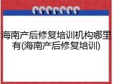 海南产后修复培训机构哪里有(海南产后修复培训)