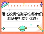 雁塔挖机培训学校哪家好(雁塔挖机培训优选)