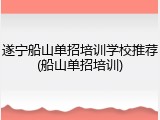 遂宁船山单招培训学校推荐(船山单招培训)