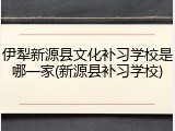 伊犁新源县文化补习学校是哪一家(新源县补习学校)