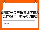 潮州饶平县单招集训学校怎么样(饶平单招学校如何)