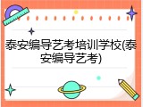 泰安编导艺考培训学校(泰安编导艺考)