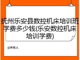 抚州乐安县数控机床培训班学费多少钱(乐安数控机床培训学费)